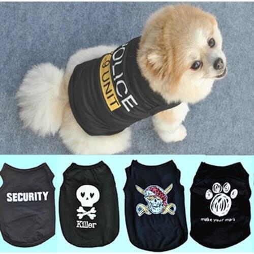 High Quality 1PC Pet T shirt Vest Summer Puppy Cat Clothing Vest Black Unisex Pet Dog Clothes Soft Cotton