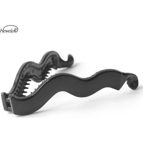 Hairpins Lady Hair Banana Clip Barrettes Black Plastic Hair Claw Grip Ponytail Holder Women Fashion Headwear Hair Accessories