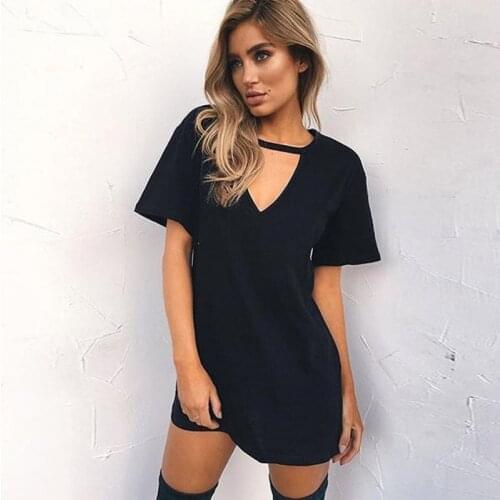 Sexy Women V-neck Short Sleeve Punk Gothic T-shirt Clubwear Bodycon Solid T-shirt Vintage Summer Outwear Streetwear shirt femme