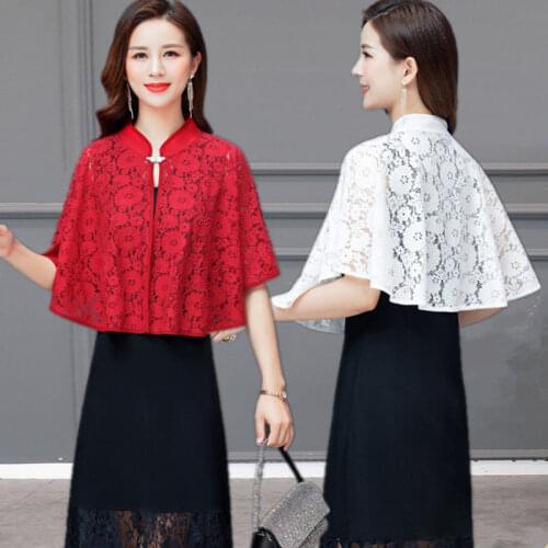 Women summer white Black Red Green Shrug Bolero Lace Bridal Cape Jacket Elegant Wraps Beach Shawl Bridal Bolero