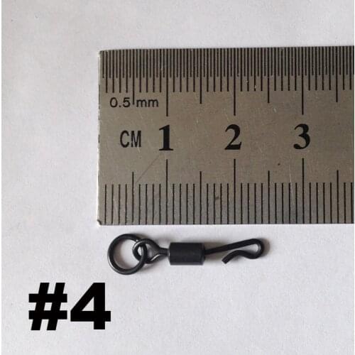 100 x Quick Change Swivel with Ring-Fits Safety Lead Clips-Carp Terminal End Tackles for Carp Fishings