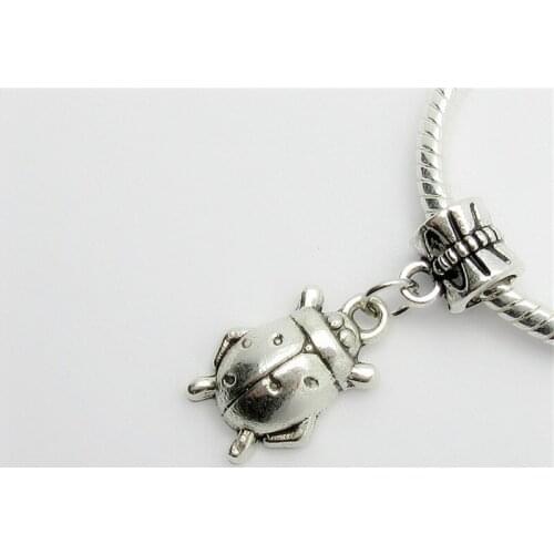 New 25pcs insect charm Big Hole bead European Pendant fit for Pandora style Bracelets Necklace DIY Metal Jewelry Making