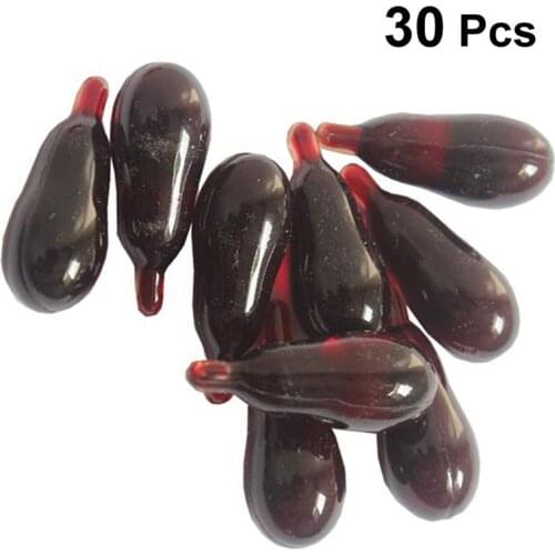 30pcs Halloween Fake Funny Blood Pills Trick Toys Vomiting Blood Capsule Horror Prop For April FoolS Day Cosplay Party