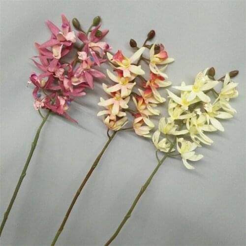 7Pcs Fake Short Stem Whelan (10 Heads/Piece) 24.8" Length Simulation Cicada for Home Wedding Decorative Artificial Flowers