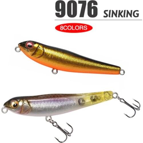 71mm 7g Useful Tackle Crankbaits Fish Hooks Pencil Baits with Steel ball Minnow Lures Winter Fishing