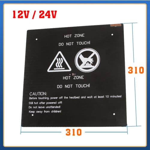 1PCS 3D Printer Accessorires MK3 12V/24V Heat Bed310mm*310mm*3mm Aluminum Heated Bed For DIY 3D Printer Heatbed