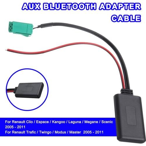 Vieruodis 12v+ Car bluetooth Module AUX Adapter Wireless Radio Stereo AUX-IN Cable For Renault Kangoo Megane Scenic 2005-2011