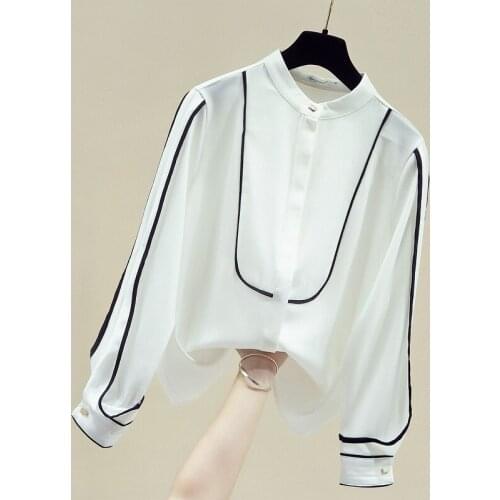 Long Sleeve White Blouse Shirt Blouse Women Blusas Mujer De Moda 2021 Chiffon Blouse Women Tops And Bloues Camisas Mujer D743