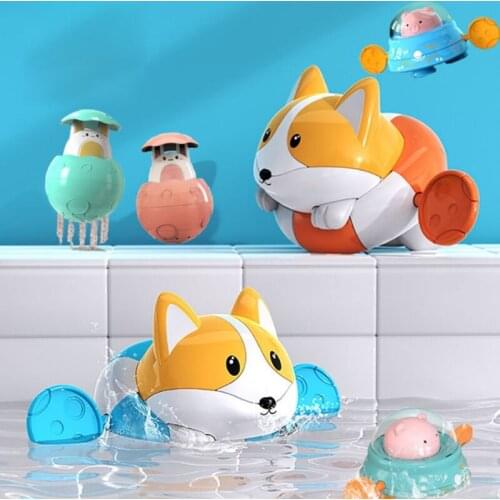 Summer Bathroom Bath Shower Baby Clock work Swimming Children Play Water Cute Dog Bathing Bathtub Toys For Kid Gifts