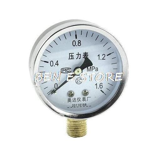 0-1.6Mpa Dial Type Air Pressure Gauge Silver Tone Black
