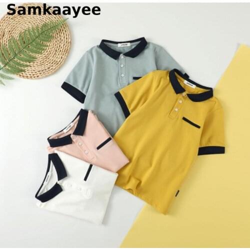5-15y Kids Polo Shirts Summer Boys Girls Tops Tees Clothing Short Sleeve Turn-Down Collar Breathable Casual Childrens Clothes 3