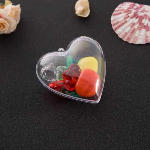 2019 Hot Sale 1 Set 65/80mm DIY Clear Plastic Clear 2Pcs Bath Bomb Mold Heart Shape Acrylic Mould 80*78*46mm