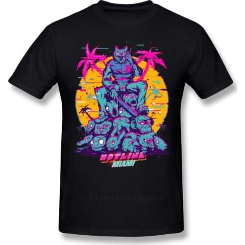 Hotline Miami T Shirt Hotline Miami T-Shirt Fashion Graphic Tee Shirt 100% Cotton Man 3xl Short-Sleeve Funny Tshirt