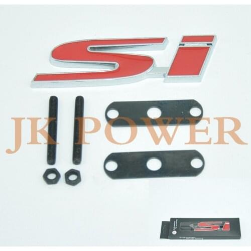 JK With Retail Package Universal Aluminum Glossy Badge SI Bumper Strip 3D Stickers