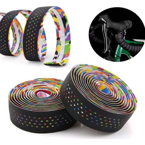 Handlebar Tape Riding Accessories Camouflage Non-slip Wrap Color PU Leather Bicycle General Dead Fly Bicycle Handlebar Wrap