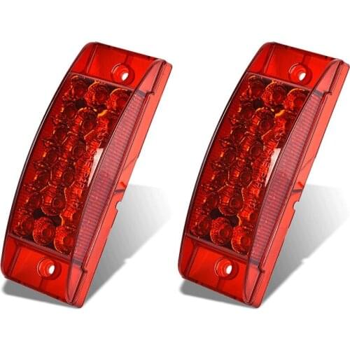 Fullem 2PCS Flowing RED 21 LED Side Marker Clearance Light Rectangle 12V-24V Truck Trailer Camper Waterproof
