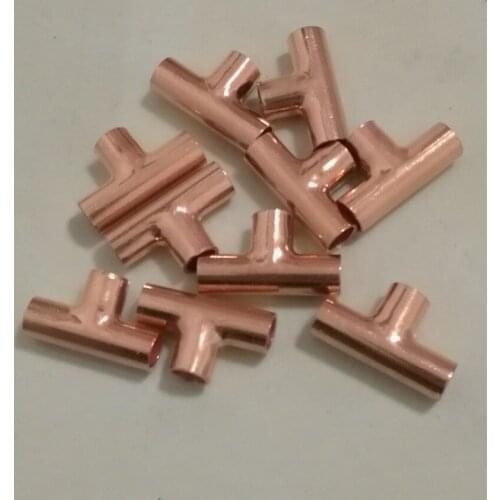Inner diameter: about 6.35mm, Copper Tee Refrigeration Air condition Welding Pipe Fittings