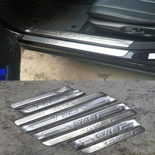 For Mazda CX-7 2010-2015 Auto Door Sill Plate Trim Stainless Steel Threshold Kick Pedal Scuff Sticker Car Styling