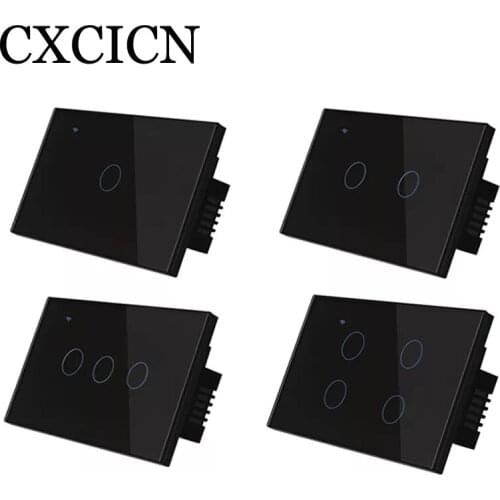 Wifi Wall Touch Switch Voice control 1/2/3/4 Gang 220V for Led Light Smart Touch Screen Switch Glass for Tuya