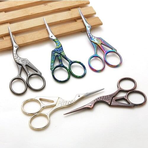 Stainless Steel Vintage Crane Scissors for Tailor Cross Stitch DIY Handmade Craft Clothing Sewing Tool Accessories