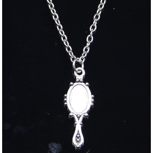 New Fashion Necklace 27x10mm devil mirror Pendants Short Long Women Men Colar Gift Jewelry Choker