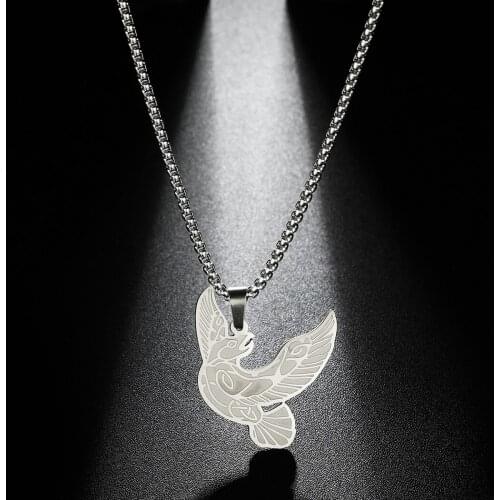 2021 Viking Raven in Flight Stainless Steel Pendant Necklace