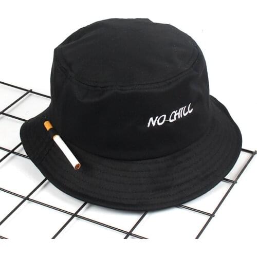 Cigarette Embroidery Bucket Hat For Men Women Hip Hop Fisherman Hat Adult Panama Bob Hat Summer Lovers Flat Hat