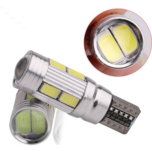 1Pcs Multicolor 10SMD T10 5630 LED 194 W5W Canbus Highlight Decoding Width Light Car License Plate Light Side Wedge Light Bulb
