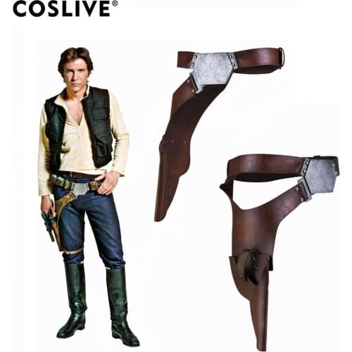 Coslive Han Solo Belt With Gun Holster Adjustable Waist Strap Movie Cosplay Costume Props Replica For Men Adluts