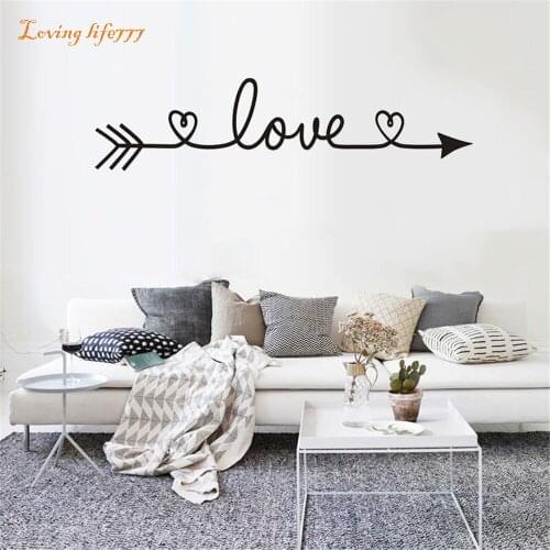 Romantic Love Arrow Wall Sticker Living Room Bedroom Background For Home Decoration Mural Art Decals Wallpaper Dreative Stickers