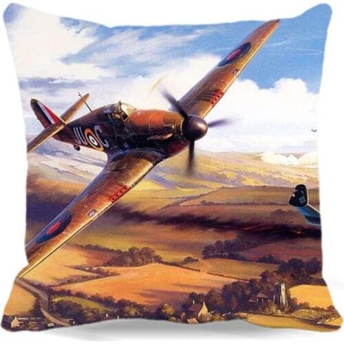 Aircraft in war of Square Cushion cover Cotton polyester bedroom/chair/car/sofa seat