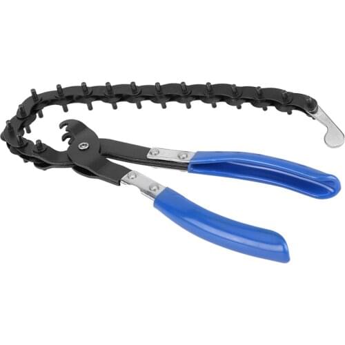 Universal Exhaust And Tail Pipe Tube Cut Off Tool Cutter Cutting Chain The Fifteen Blades Effectively Cut The Pipe Black + Blue