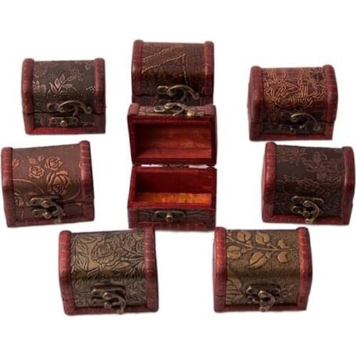 Vintage Metal Lock Jewelry Treasure Chest Case Holder Small Gift Coin Box