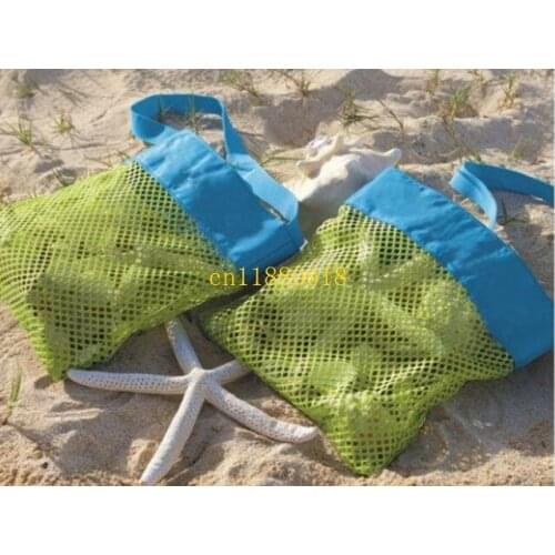 100pcs/lot Free Shipping Small Size Vogue Mesh Tote Bag Clothes Toys Carry All Sand Away Beach Bag Baby Toy Collection Bag