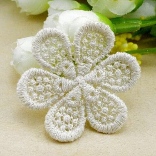 100pcs Garment Cotton Patches For Clothing Flower Embroidery Lace Appliques DIY Clothes Sewing Accessory Supplies Parche