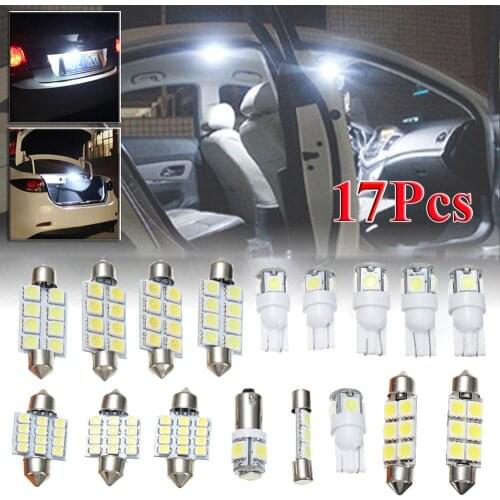 17pcs White Car Interior LED Light Kit Dome Light Map Lamp With Tool for Volvo V70 XC70 02-07