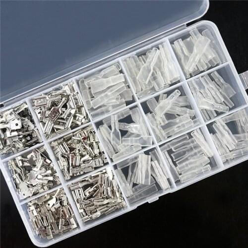 270pcs/box 2.8/4.8/6.3mm Crimp Terminals Insulated Seal Electrical Wire Connectors Crimp Terminal Connector Assortment Kit