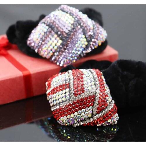 48*64mm Wedding Headdress Rope Headband Headpiece Hair Accessory Clip Inlaid Rhinestone Crystal Elestic Jewelry Making