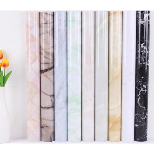 60*100cm Marble Pattern Kitchen Greaseproof Wall Sticker Waterproof And High Temperature Resistant Kitchen Cabinets Home Decor