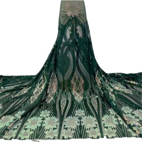 African Green Organza Sequins Lace Fabric 2021 White Hot Sale Nigerian Wedding Dress High Quality Organza French Net Mesh Lace