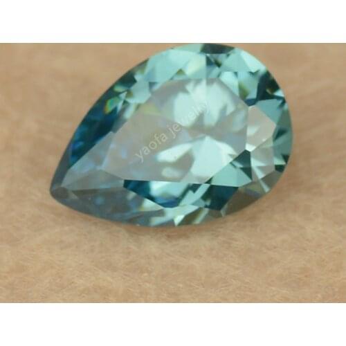 Alexandrite 5A Teardrop Pear Shape Cut CZ Gems 8# Synthetic Blue Green Change Color Loose Cubic Zirconia Stone For Jewelry