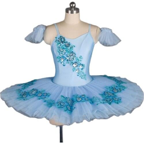 Pale Blue Spandex Bodice Pre-professional Ballet Tutu Girl & Women Ballet Tutu Ballerina Dance Costumes