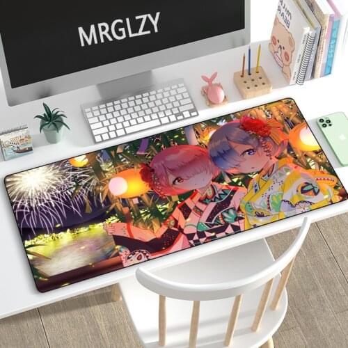 MRGLZY Anime Mouse Pad Large XXL Sexy Girl Kimono Rem Ram DeskMat Placemat Computer Gamer Gaming Peripheral Accessories MousePad