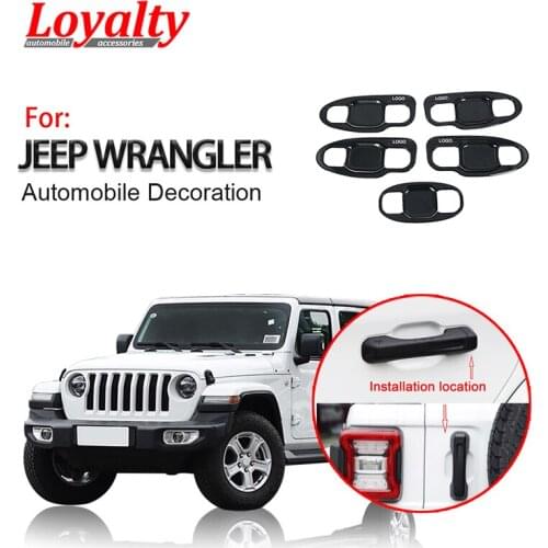 Loyalty for Jeep Wrangler JL 2018 2019 Exterior Door Handle Cover Bowl Trim ABS Car Styling Accessories