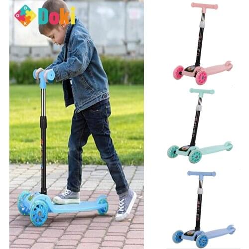 Doki Childrens Scooter Kid Scooter 3 In 1 Balance Bike Childrens Tricycle Scooter For Kids Ride On Toys Flash Folding Baby Car