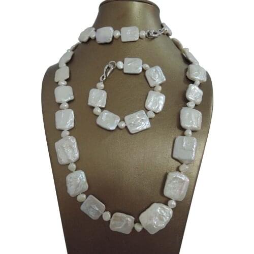 Free shipping rectangle baroque pearl long necklace jewelry set 100% NATURE FRESHWATER Baroque PEARL-90 cm long pearl necklace