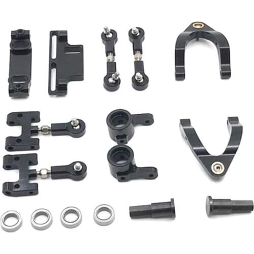For WPL D12 1/10 RC Truck Car Metal Upper Lower Swing Arm Steering Cup with Axle Shaft Set Upgrade Parts Accessories