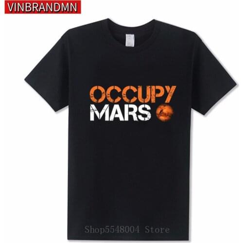 Novelty Occupy Mars SpaceX Starman T Shirt Men Cool 3D Science Tshirt Elon Musk Space X T-Shirt Summer Tesla Tops Tees Camisetas