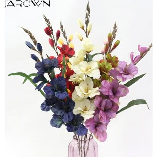 JAROWN Artificial Flowers Bouquet Orchid Silk Flower Decorative Artificial Palnts For Wedding Home Table Arrange Decor Accessory