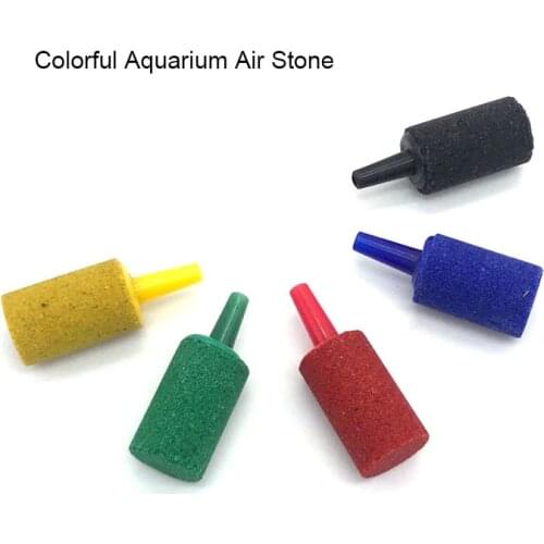 Colorful 15mmx25mm Small Fish Tank Aquarium Air Stone Oxygen Aerator Increasing Air Bubble Pond Pump Hydroponic Oxygen Supply